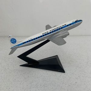 Vintage 1980s Pan American 6110C Airplane Model and Display Stand